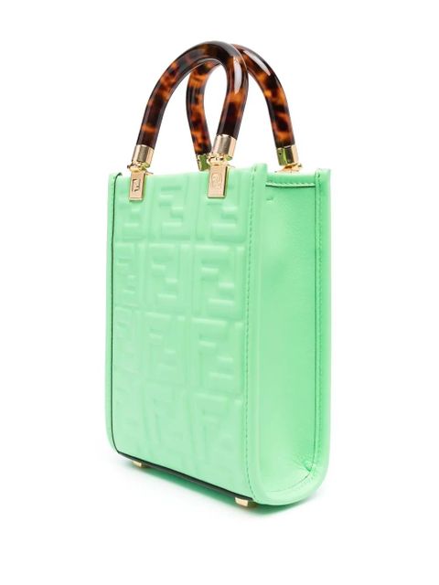 FENDI monogram-debossed tote bag - Green