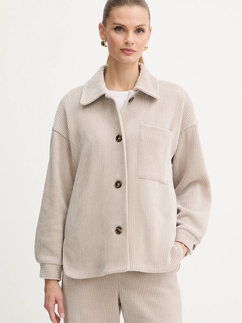 Marella kurtka sztruksowa Emme by Marella kolor beżowy przejściowa oversize 2525916032200 - zdjęcie produktu nr 1