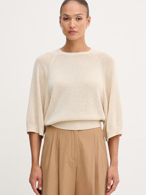 United Colors of Benetton sweter damski z dodatkiem lnu - zdjęcie produktu nr 1