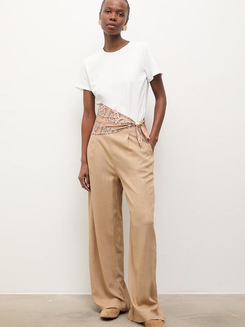 Answear.LAB t-shirt damski bawełniany z apaszką - zdjęcie produktu nr 1