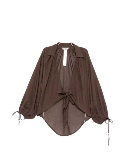 TWINSET tie-front wide-leg top - Brown - zdjęcie produktu nr 1