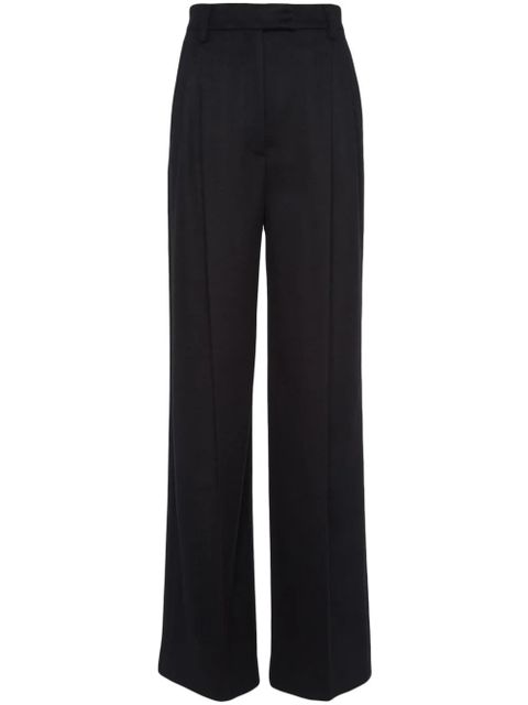 Prada feather-trim cashmere trousers - Black - zdjęcie produktu nr 1