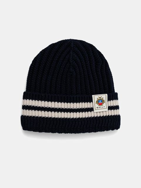 Bally czapka wełniana kolor granatowy WHA02D - zdjęcie produktu nr 1