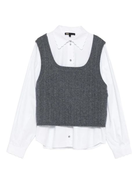 Maje ribbed layer shirt - Grey - zdjęcie produktu nr 1