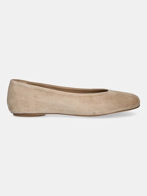Weekend Max Mara baleriny zamszowe Todisuede kolor beżowy 2525526074600