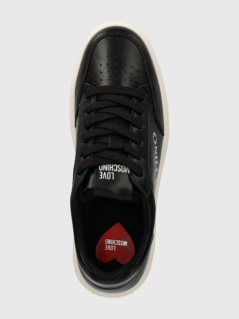 Love Moschino sneakersy skórzane kolor czarny JA15124G1LIA0000