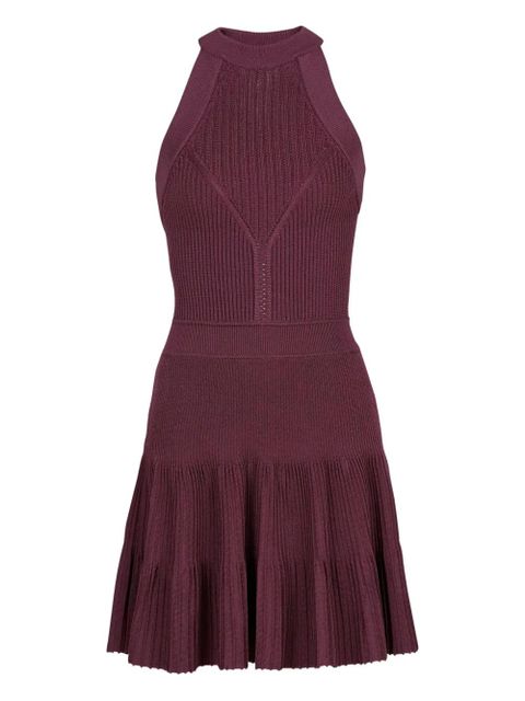 Balmain openwork-ribbed-knit mini dress - Purple - zdjęcie produktu nr 1