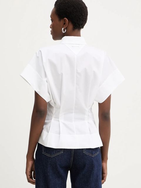 Karl Lagerfeld bluzka bawełniana damska kolor biały gładka B1W11006 - zdjęcie produktu nr 2