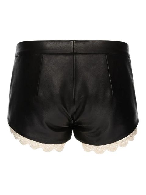 Magda Butrym leather lace-trimmed shorts - Black - zdjęcie produktu nr 2