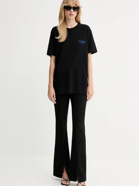 Iceberg t-shirt bawełniany damski kolor czarny - zdjęcie produktu nr 2