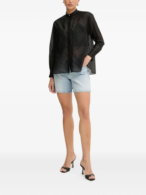 PINKO mock-neck long-sleeves shirt - Black