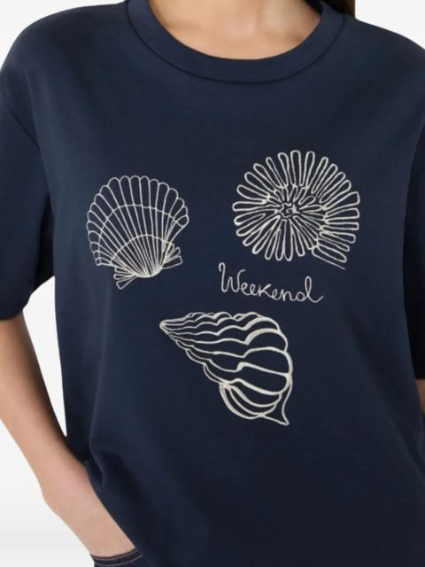 Weekend Max Mara shell-print cotton T-shirt - Blue
