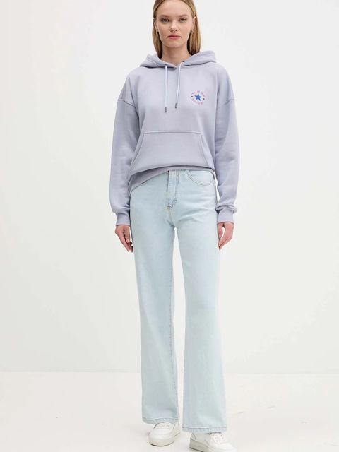 Guess Jeans bluza damska kolor fioletowy z kapturem z nadrukiem W5BQ24 KC811 - zdjęcie produktu nr 2