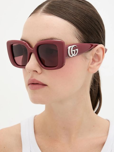 Gucci okulary przeciwsłoneczne damskie kolor bordowy GG1975S - zdjęcie produktu nr 1