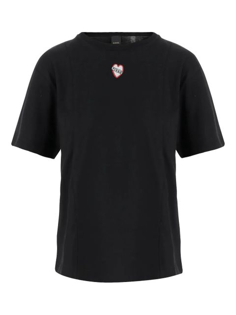 PINKO heart-embellished cotton T-shirt - Black - zdjęcie produktu nr 1