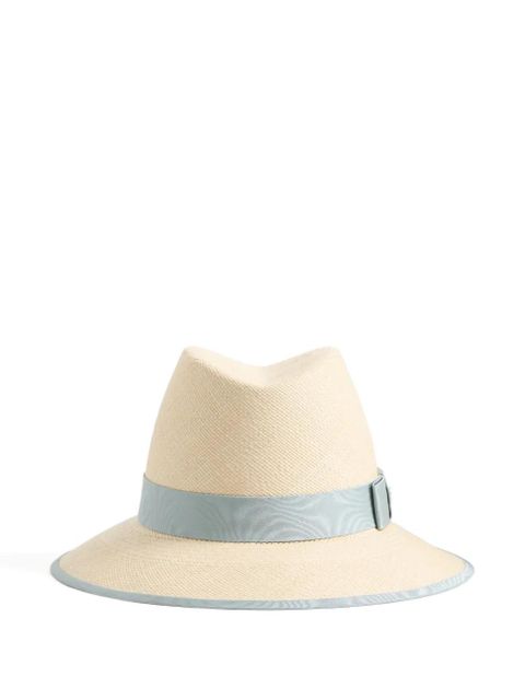 Valentino Garavani VLogo Signature straw hat with moiré ribbon - Neutrals - zdjęcie produktu nr 2
