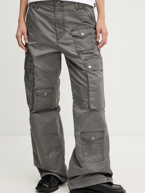 G-Star spodnie damskie kolor szary fason cargo high waist D27437-D192 - zdjęcie produktu nr 1