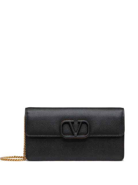 Valentino Garavani Vlogo grained-leather clutch bag - Black - zdjęcie produktu nr 1