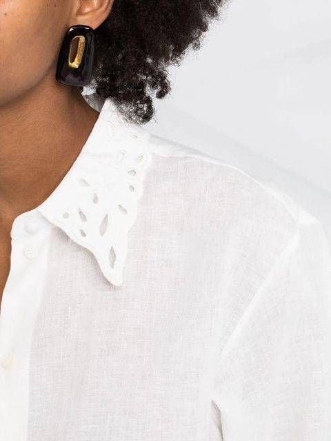 Chloé broderie anglaise linen shirt - White