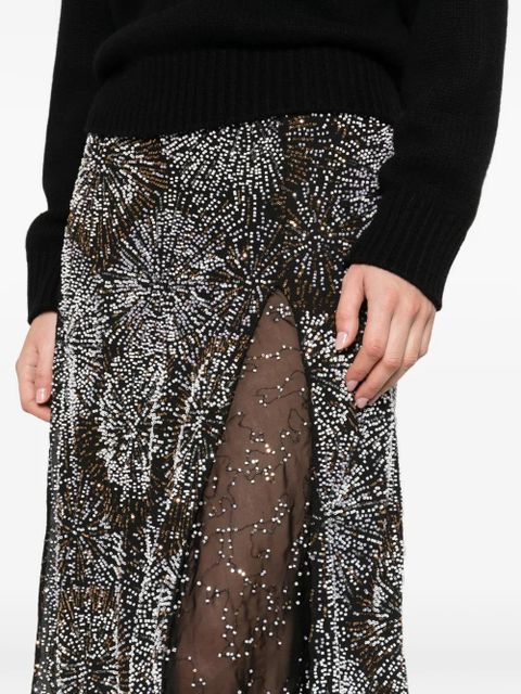 Rabanne sequin-embellished maxi skirt - Black