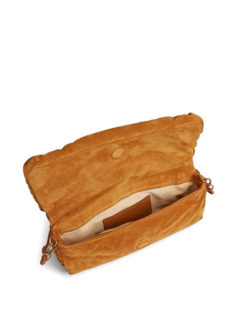 Cult Gaia Amalia suede clutch bag - Brown