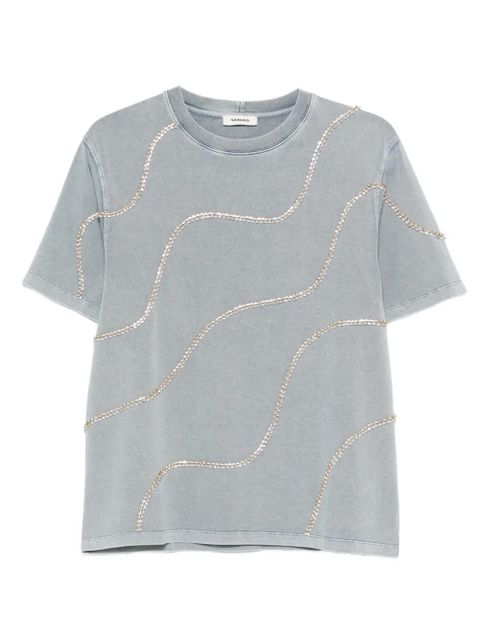 SANDRO crystal-detail T-shirt - Grey - zdjęcie produktu nr 1