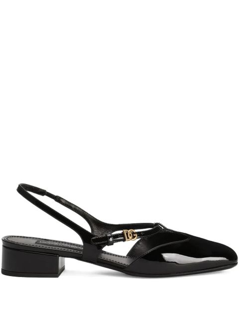 Dolce & Gabbana patent leather slingback pumps - Black - zdjęcie produktu nr 1