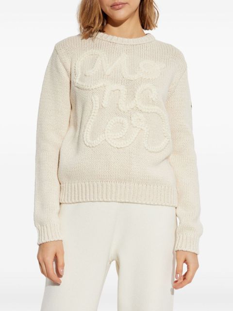 Moncler logo-embroidered cotton sweatshirt - White - zdjęcie produktu nr 2