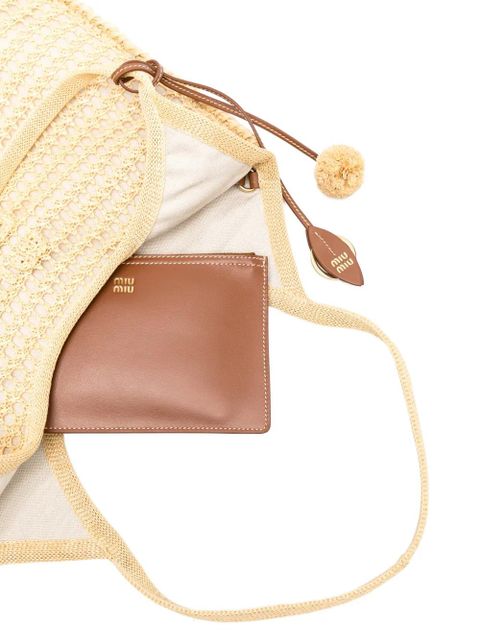 Miu Miu logo-detail tote bag - Neutrals