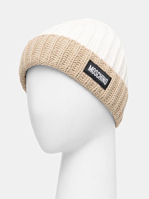 Moschino czapka z domieszką kaszmiru kolor beżowy M3341 65453 - zdjęcie produktu nr 2