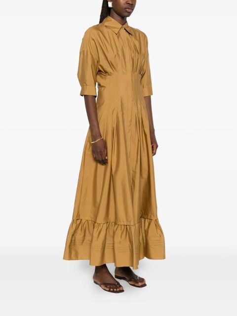 Max Mara ruffled-hem maxi dress - Brown