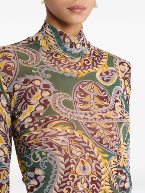 ETRO paisley turtleneck top - Green