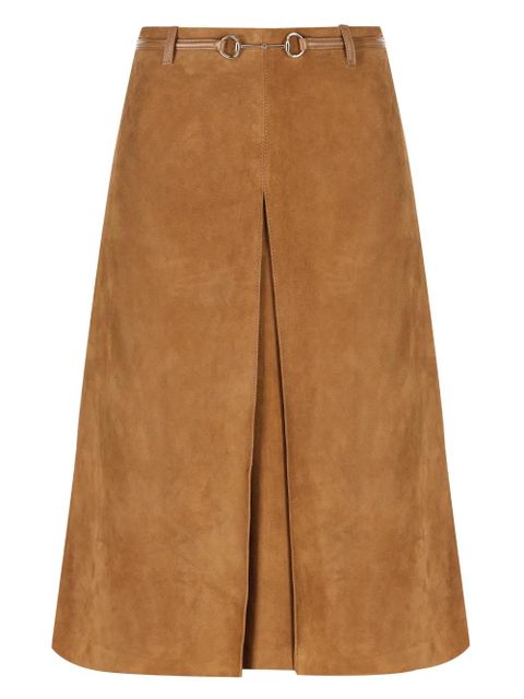 Gucci suede belt midi skirt - Brown - zdjęcie produktu nr 1