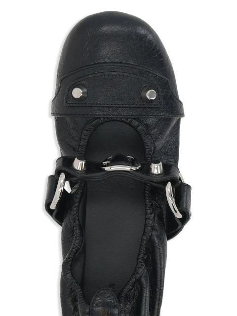 Balenciaga leather ballerina shoes - Black