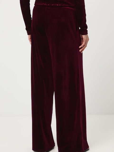 Medicine spodnie damskie kolor bordowy szerokie medium waist