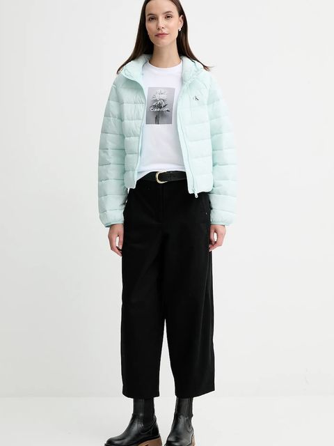 Calvin Klein Jeans kurtka kolor turkusowy przejściowa LV047C510G - zdjęcie produktu nr 2