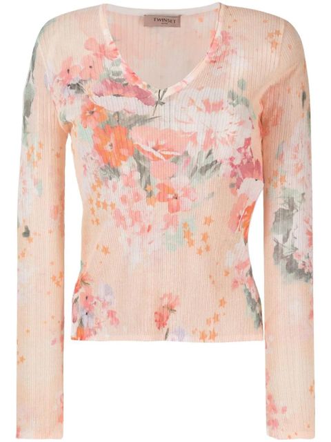 TWINSET long-sleeve ribbed blouse - Orange - zdjęcie produktu nr 1