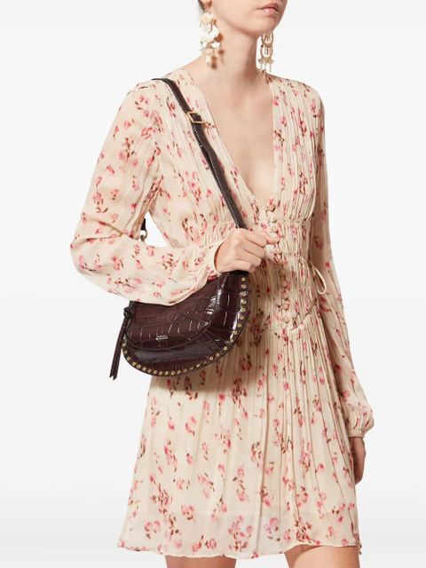 ISABEL MARANT Oskan studded croc-embossed shoulder bag - Brown - zdjęcie produktu nr 2