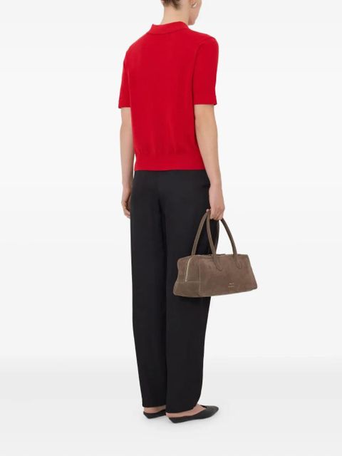 LouLou de Saison Migo button ribbed polo shirt - Red