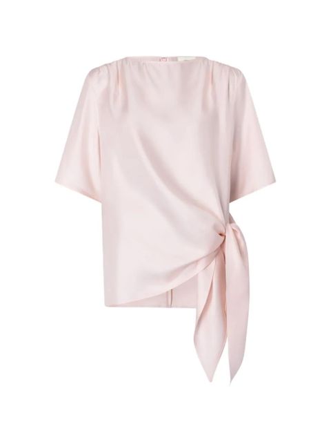 LouLou de Saison Mano asymmetric knotted silk top - Pink - zdjęcie produktu nr 1