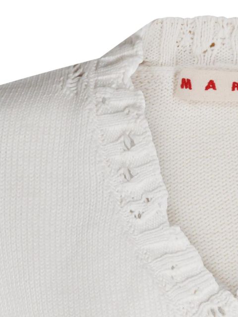 Marni V-neck distressed top - White