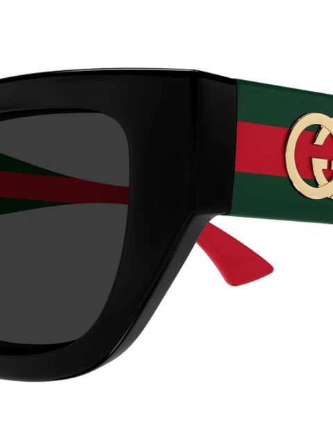 Gucci Eyewear stripe logo sunglasses - Black