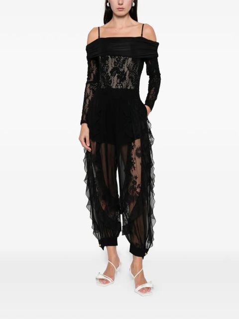 ZIMMERMANN Rebellion ruffled lace trousers - Black