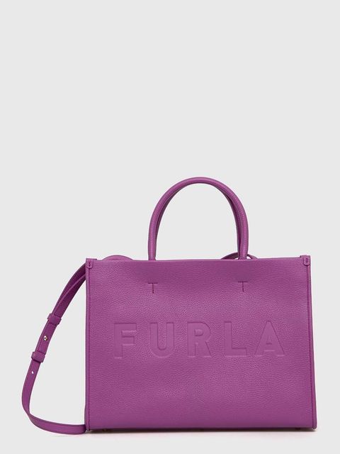 Furla torebka skórzana kolor fioletowy - zdjęcie produktu nr 1