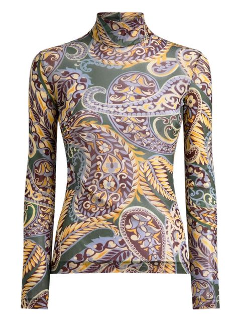 ETRO paisley turtleneck top - Green - zdjęcie produktu nr 1