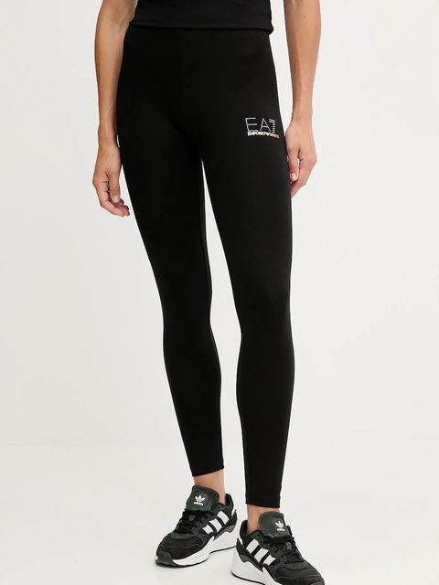EA7 Emporio Armani Legginsy 8NTP82.TJ01Z damskie kolor czarny z aplikacją - zdjęcie produktu nr 1