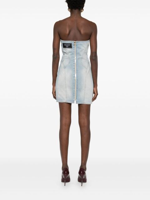 Balmain denim mini dress - Blue