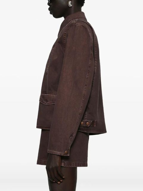 Magda Butrym zip-front denim jacket - Brown