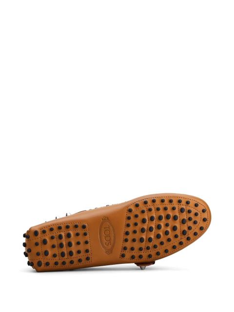 Tod's Gommino studded-buckle loafers - Brown