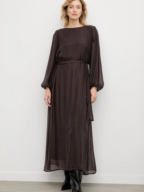 Answear.LAB sukienka kolor brązowy maxi oversize - zdjęcie produktu nr 1